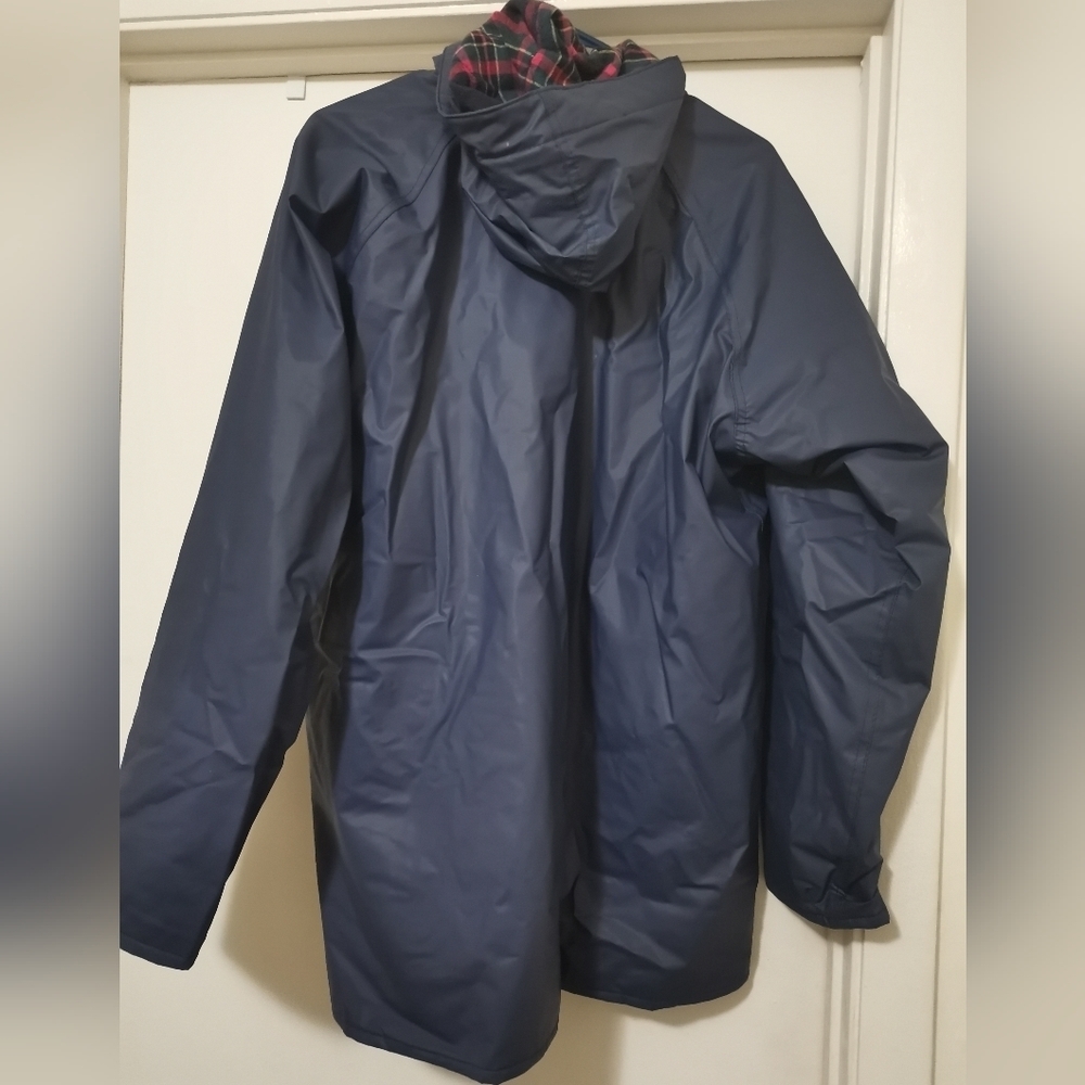 Vintage Misty Harbor Blue Rain Jacket Hooded Med Plaid M - Picture 2 of 6
